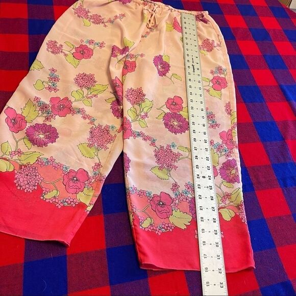 Josie Sheer Floral Pink Pajama Pants Size Large - Picture 2 of 7